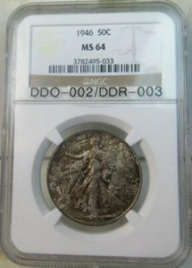 1946 walking Liberty half dollar NGC MS64 *DDO-002/DDR-003* BR - Picture 1 of 4