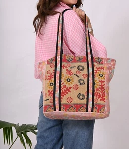 handgefertigte Boho Taschen, Vintage Kantha Tasche, Kantha Gudri Tasche, Einkaufstasche - Bild 1 von 4