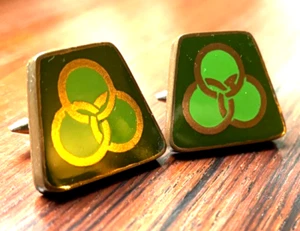 Gemelos grandes modernistas verdes MCM 1970 - círculo - unidad / paz - Imagen 1 de 10