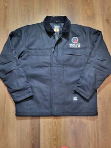 Men's Berne MATCO TOOLS Embroidered Quilted Canvas Zip Jacket Coat Size Large 