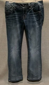 Bota Miss Me Jeans Desgastada Bordada Estrás JP5895B Mujer Talla 29 - Imagen 1 de 19