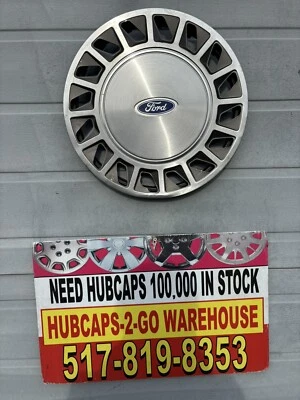 Ford Aerostar Van Tempo 1988-94 OEM 14” tapacubos acero inoxidable 1 usado una tapa bonita Foto 1 de 4