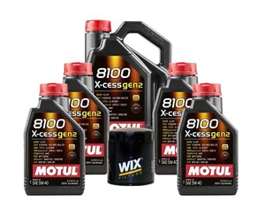 9L Motul 8100 X-CESS GEN2 5W-40 Wix Filter Motor Oil Change Kit API SN - Picture 1 of 1