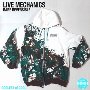 Rare VTG 90s Live Mechanics Jacket 3XL Reversible Lion Graphic All over print - Picture 1 of 9