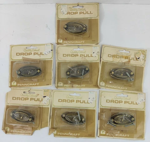 Penncraft  Metal Eagle Drawer Handle Drop Pull Cabinet  Mid Century Lot of 7 Cover