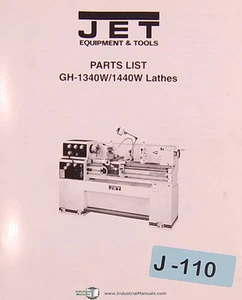 Jet Gh-1340W 1440W, Lathes, Parts List and Drawings Manual Year (2000) - Picture 1 of 2