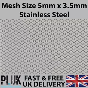 1 Blatt 1 m x 42 cm erweitertes Edelstahlnetz: 5 mm x 3,5 mm Dicke 0,5 mm - Bild 1 von 6