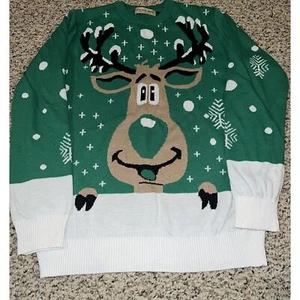 Camii Mia Christmas Sweater Ugly Reindeer Rudolph Party Holidays Medium - Picture 1 of 4