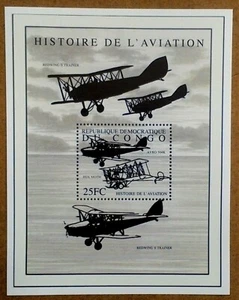 VINTAGE CLASSICS - Congo 2001 - Aviation History, Planes - Souvenir Sheet - MNH - Picture 1 of 1
