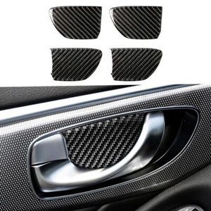 For 14-21 Infiniti Q50 Q60 Car Carbon Fiber Interior Door Handle Cover Trim USA - Picture 1 of 9