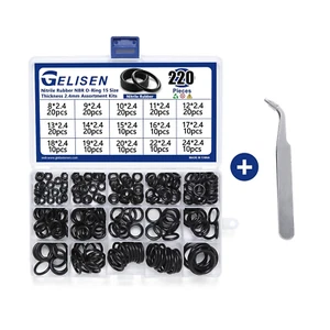 220-teiliges Nitrilkautschuk O-Ringe Set Dicke 2,4 mm 15 Größen Universal NBR Metrisch W - Bild 1 von 12