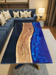 Epoxy Dining Table, Ocean Beach Table, River Coffee Table, Handmade Furniture - Picture 1 of 10