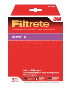 Filtrete 3M Vacuum Bags Hoover S Micro Allergen 3 Bags 64705A. - Picture 1 of 1