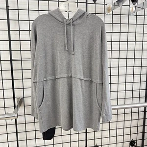 Gray Hoodie Oversized Medium Streetwear Skater Barefoot Dreams Malibu Grunge - Picture 1 of 6