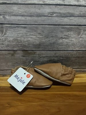 Zapatos para caminar Mejale para niños pequeños de cuero con suela suave marrón sin cordones mocasines talla S Foto 1 de 4