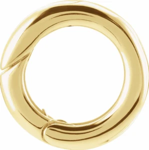 15 mm OD 10k Oro Amarillo Dije Mosquetón con Bisagras Cerradura Círculo Potenciador de la Fianza Colgante - Imagen 1 de 4