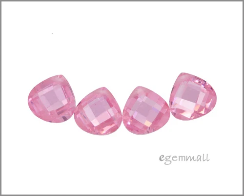 Cuentas briolette de pera plana de circonita cúbica de 6 circonitas 8x8 mm rosa #64612 Foto 1 de 1