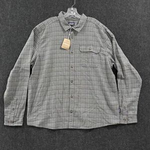 Camisa de franela Patagonia Fjord para hombre XXL azul a cuadros manga larga abotonada informal - Imagen 1 de 9