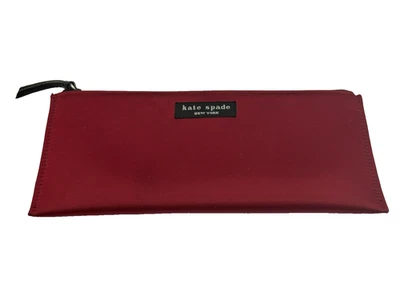 Kate Spade Red Canvas Top Zip - Cosmetic Bag Pouch Clutch - Image 1 of 4