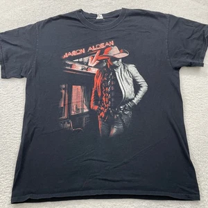 Camiseta negra para hombre Jason Aldean Burn It Down Tour 2014 con estampado gráfico - Imagen 1 de 9