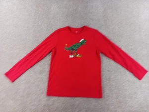 Holiday Time Girls XL 14-16 Long Sleeve ShirtRed T-Rex Santa Hat - Picture 1 of 17