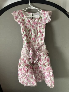 American Girl Child Sz 6 Love Shack Fancy Dress Pink Floral Garden Party Ruffles - Picture 1 of 8