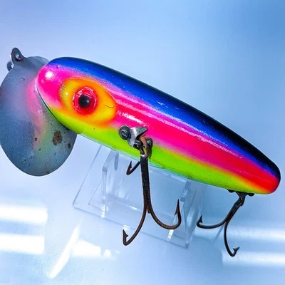 DE COLECCIÓN MUSKY JITTERBUG XL — HARDWARE ORIGINAL — ¡RARO ARCO IRIS PERSONALIZADO FIRETIGER! Foto 1 de 4