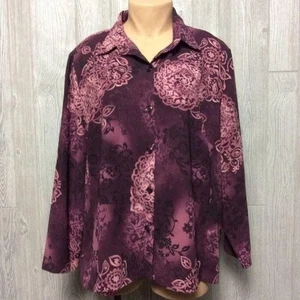 Laura Scott Purple Floral Blouse PLUS SIZE 26W - Picture 1 of 4