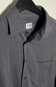 Armani Collezioni Herren kleines leichtes Baumwollhemd mit Knopfleiste Made in Italy - Bild 1 von 8