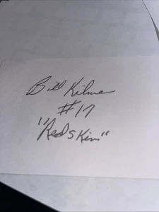 Billy Kilmer  Washington Redskins Signed 3x5 Index Card - Picture 1 of 1