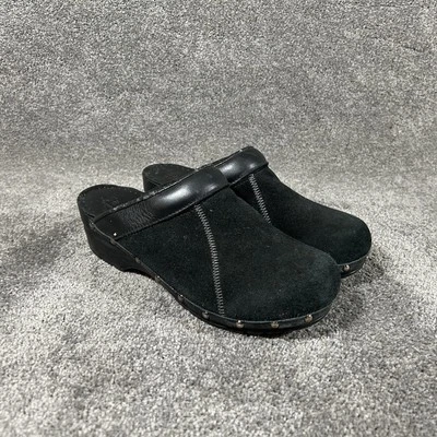 Zuecos Sanita Mule Tachonados Bloque Mujer Talla 39 EE. UU. 8 Negro Gamuza Cómodos Sin Cordones Foto 1 de 4