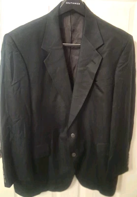 Lacrosse Men's Blazer 46R Silk Wool Black Houndstooth Sports Coat Jacket - Image 1 of 4