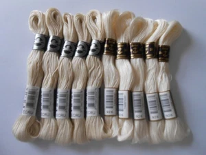 DMC & Anchor Cotton a Broder No 20 Assorted Pack of 10 - Cream & Ecru - Picture 1 of 1