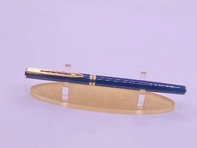 Waterman Executive Fountain Pen Blue Lacquer Gold Trims Medium Nib 1990’s France - Image 1 of 4