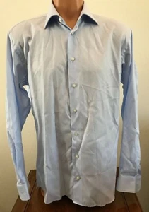 Hickey Freeman Mens Long Sleeve Button Down Shirt Blue Size 15.5 Medium - Picture 1 of 3