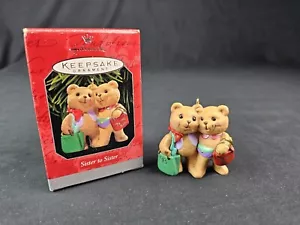 Vintage 1998 Hallmark Keepsake Sister to Sister Pair of Bears Christmas Ornament - Picture 1 of 10