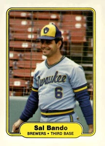1982 Fleer #134 Sal Bando - Picture 1 of 2