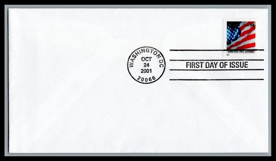 US FDC # 3550 34c Flag 'United" none   2002, 9N596 - Image 1 of 1