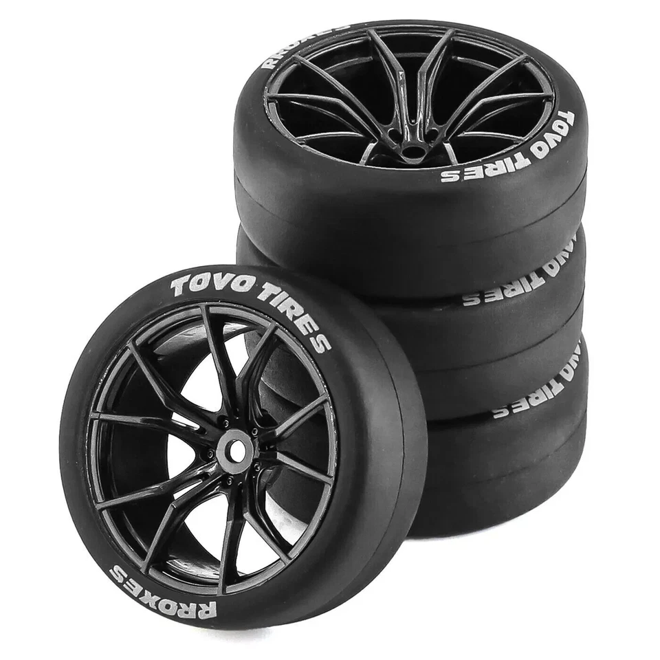 1/10 Onroad Rc Car Wheels Tires Set For Tamiya Hpi Hsp Traxxas Nitro 4-tec 2.0 - Image 1 of 4