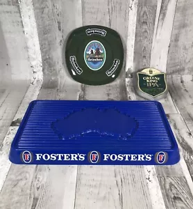 Fosters Plastic Bar Tray , Heineken Plate , IPA Pump Badge Clip Man Cave Display - Picture 1 of 19