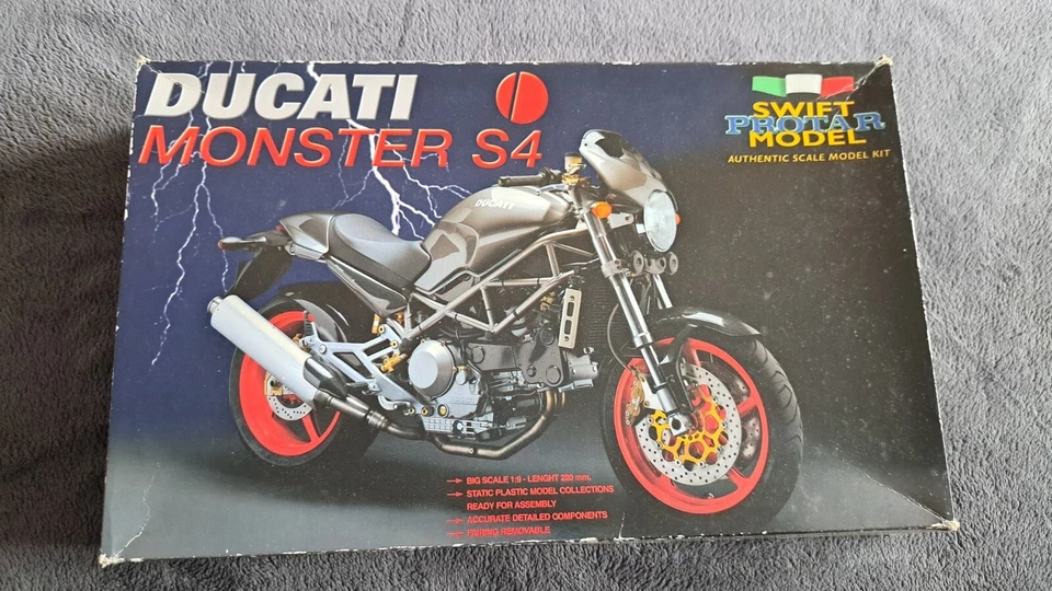 PROTAR DUCATI MONSTER S4 1/9 ITEM 13453 NO TAMIYA NO ITALERI - Immagine 1 di 4