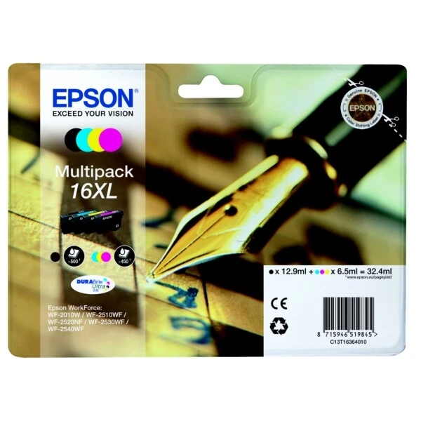 Epson C13T16364012 16XL Tintenpatrone MultiPack Bk,C,M,Y XL 12,9ml + 3x 6,5m - Bild 1 von 1