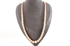 Silver color angel skin coral long necklace (23.6in 260ct) with Certificate case - Picture 1 of 24