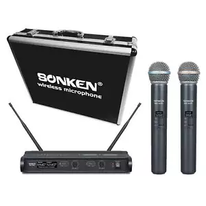 Sonken WM-800D Pro UHF Wireless Microphones (2) and Receiver Unit with Carry ... - Picture 1 of 4