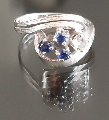 EXKLUSIVER JUWELIER WEIßGOLD 333 PRINCESS★COCKTAIL SAPHIR SOLITÄR★RING,Ca.3,5g! - Bild 1 von 4