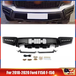 Black Raptor For 2018-2020 Ford F150 F-150 Steel Front Bumper Assembly w/LED DRL - Picture 1 of 16