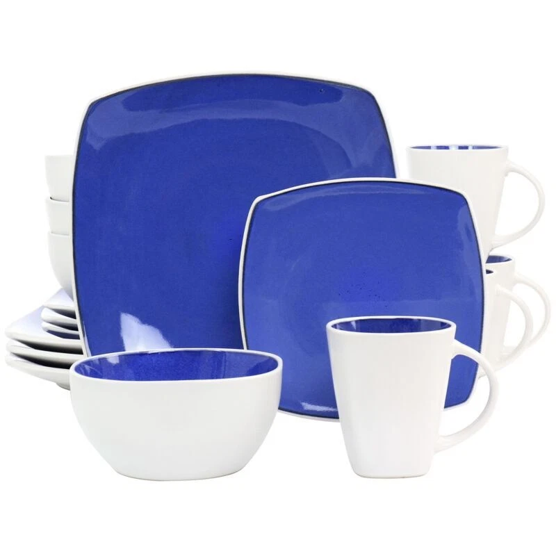Gibson Elite Soho Lounge 16 Piece Stoneware Dinnerware Set in Cobalt - Image 1 of 1