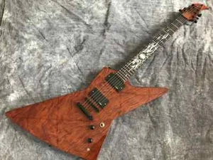 Hot Sale Metallic James Hetfield Kenneth Quilted Bubinga Brown Electric Guitar - Picture 1 of 5