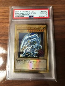 2020 YUGIOH 1ST EDITION BLUE EYES WHITE DRAGON MAXIMUM GOLD PSA 10 #89076378 - Picture 1 of 2