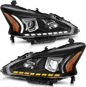 Headlights lamps LEFT RIGHT LED Projecr Fit Altima Sedan 2013-2015 500% Brighter - Picture 1 of 12